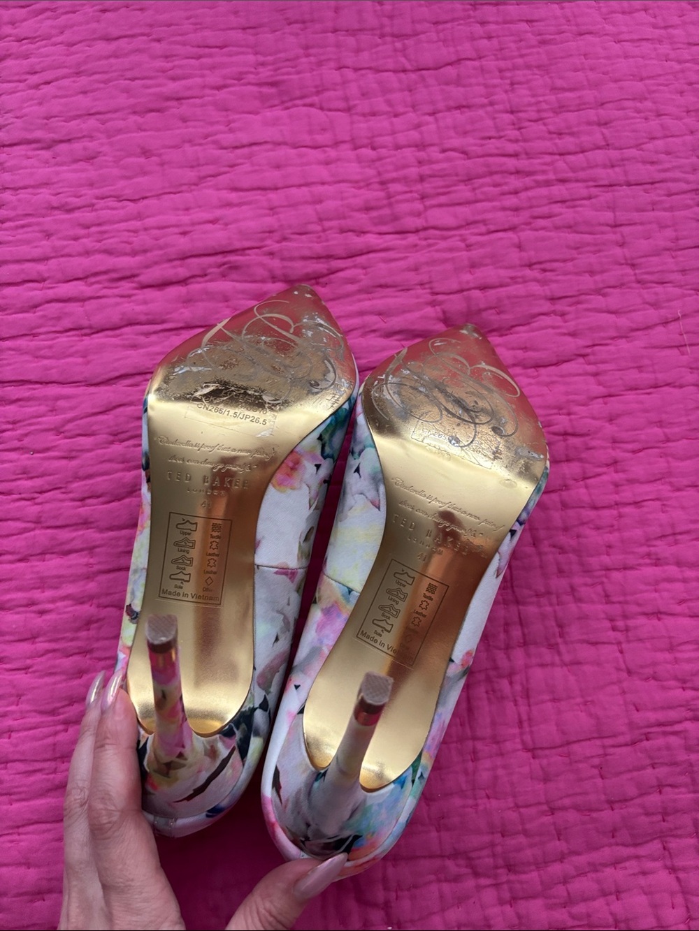 Ted Baker Multicolor Floral Pointed-Toe Pumps - Picture 8 of 10